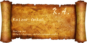 Keizer Antal névjegykártya